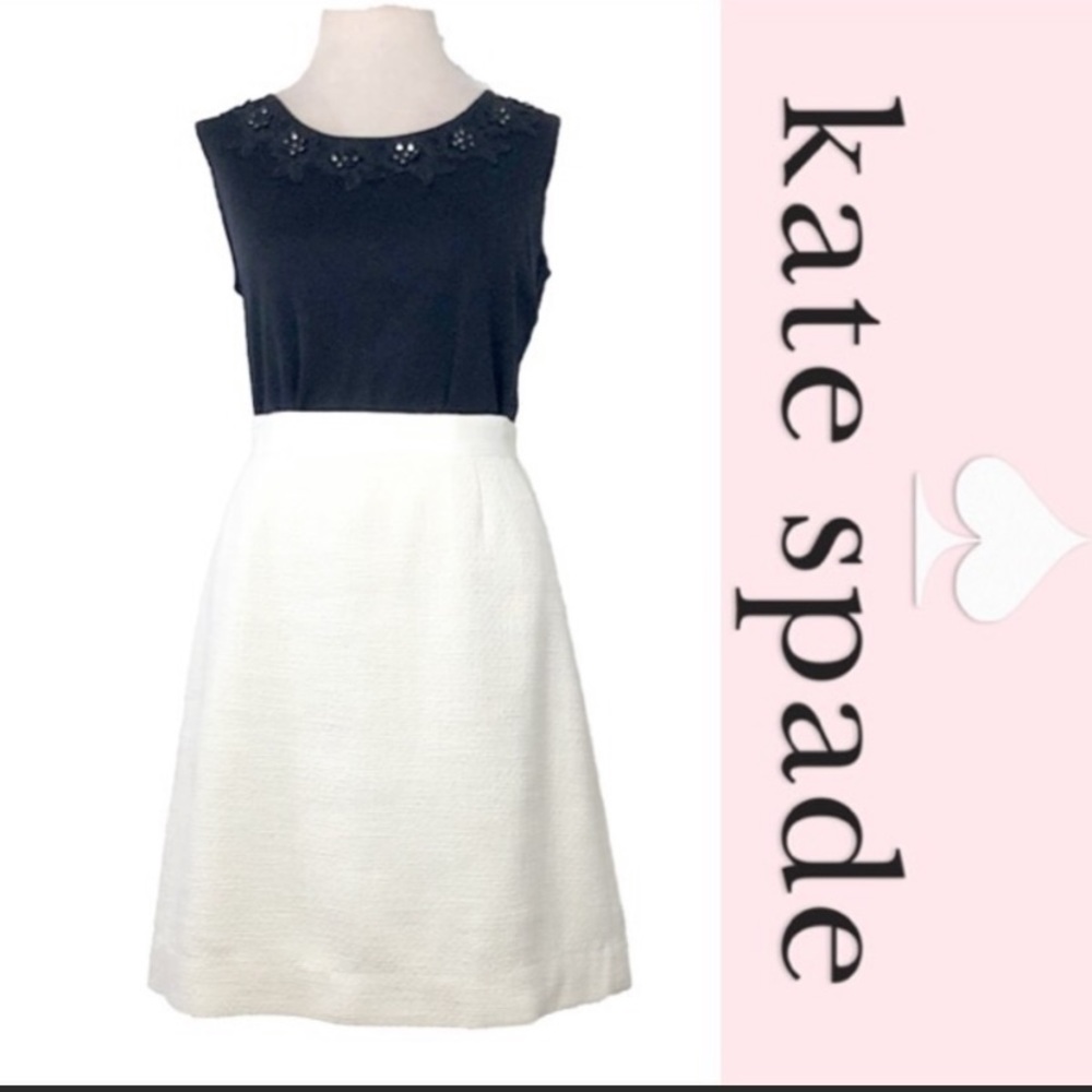 Kate Spade size 6 Creme White A-Line Tweed Skirt
